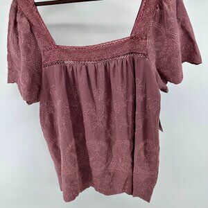 NWT Lucky Brand embroidered Boho Blouse (NWT, Size L)
